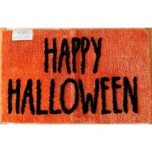 Rae Dunn Orange and Black HAPPY HALLOWEEN Bathroom Rug Mat BRAND NEW!!